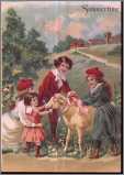 Children with Pet Lamb