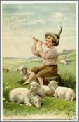 Easter Boy with Sheep and Horn