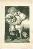 Engraving Boy Hugging Lamb