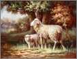 Ewe with Lamb in Woods