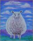 Farm Folk Sheep Painting