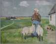 Farm Wife with 2 Sheep