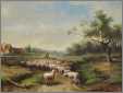 Flock of Sheeppersons with Shepherd