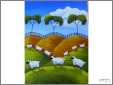 Folk Art 9 Sheep Under a Tree