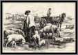 Great Old Lambing Time Engraving