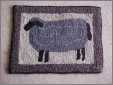 Grey Sheep Hooked Rug