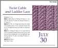 July 30 Twist Cable Lader Lace Knit