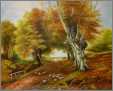 Lovely Autum Sheep Painting