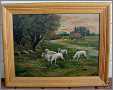 Old Folk Art Painting Country Sheep