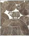 Original Linocut Linoleum Print Sheep and Yarn Brown