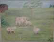 Painting Ewe with 4 Lambs