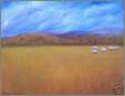 Peaceful Pasture Sheep Impressionist Painting
