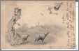 Postcard By Tuck Sheep Shepherdess Bells Lamb Art