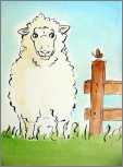 Romney Ewe with a Butterfly
