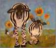 Sheep Zebra with Sunflowers