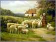 Shepherdess and Child with Sheep