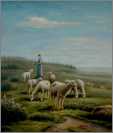 Shepherdess with 10 Ewes