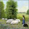 Shepherdess with Sheep and Dog