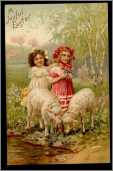 Two Girls with Sheep