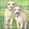 Two Lambs Sheep Posy and Petunia
