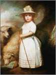 Victorian Shepherdess Child and Sheep