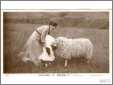 Woman and Child with Drinking Sheep