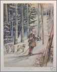 Woman on Skis with Sheep