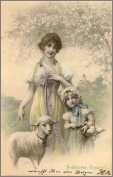 Woman with Child with Eggs and Lamb