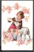 Young Girl with Bottle Lamb