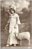 Young Girl with Ram Lamb Sheep